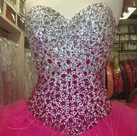 Ball Gown Sweetheart Neck Sleeveless Floor-length Organza Formal Wear With Crystal 2