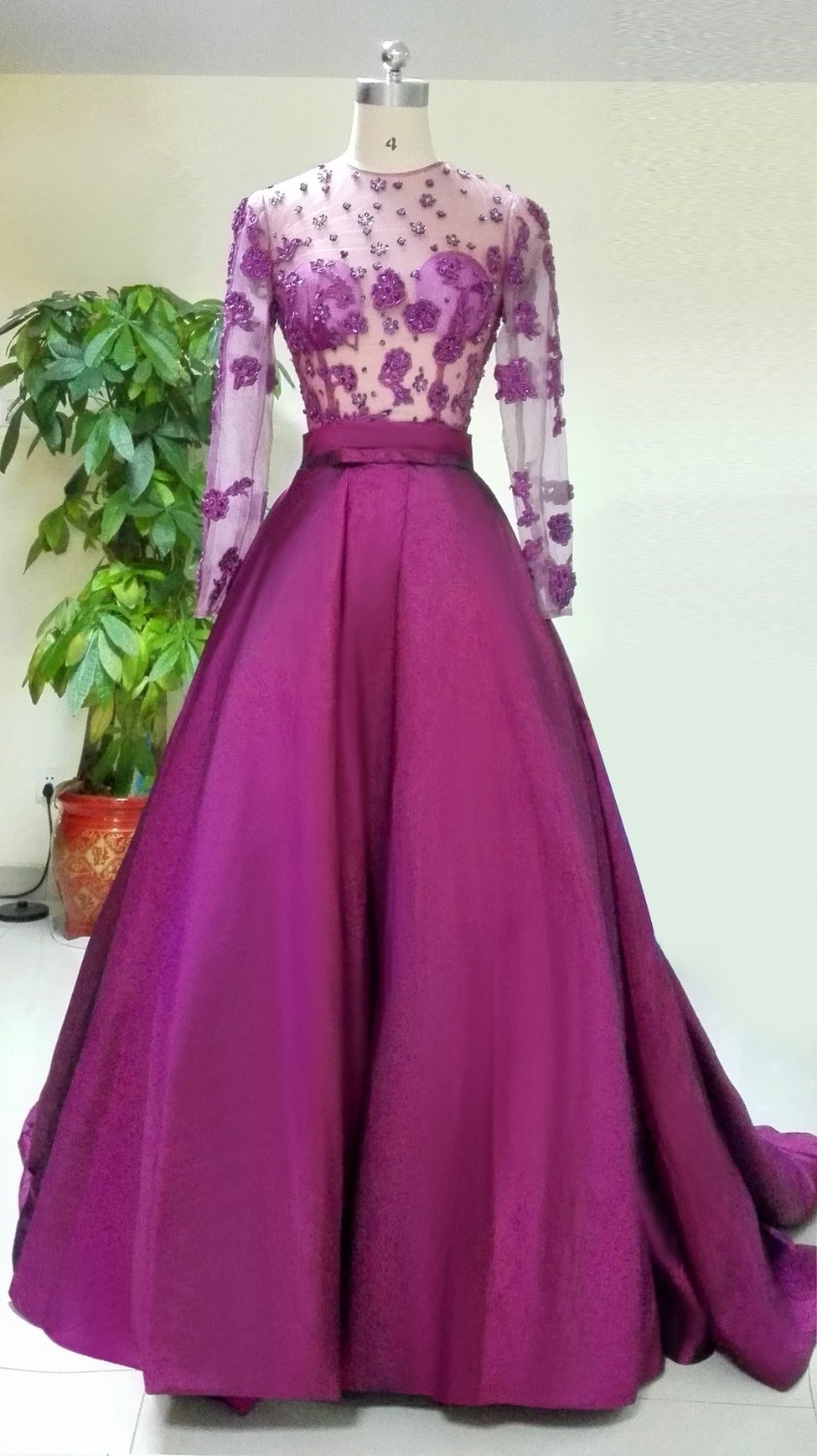 A-line Sleeveless Floor-length Evening Dress With Beading 2