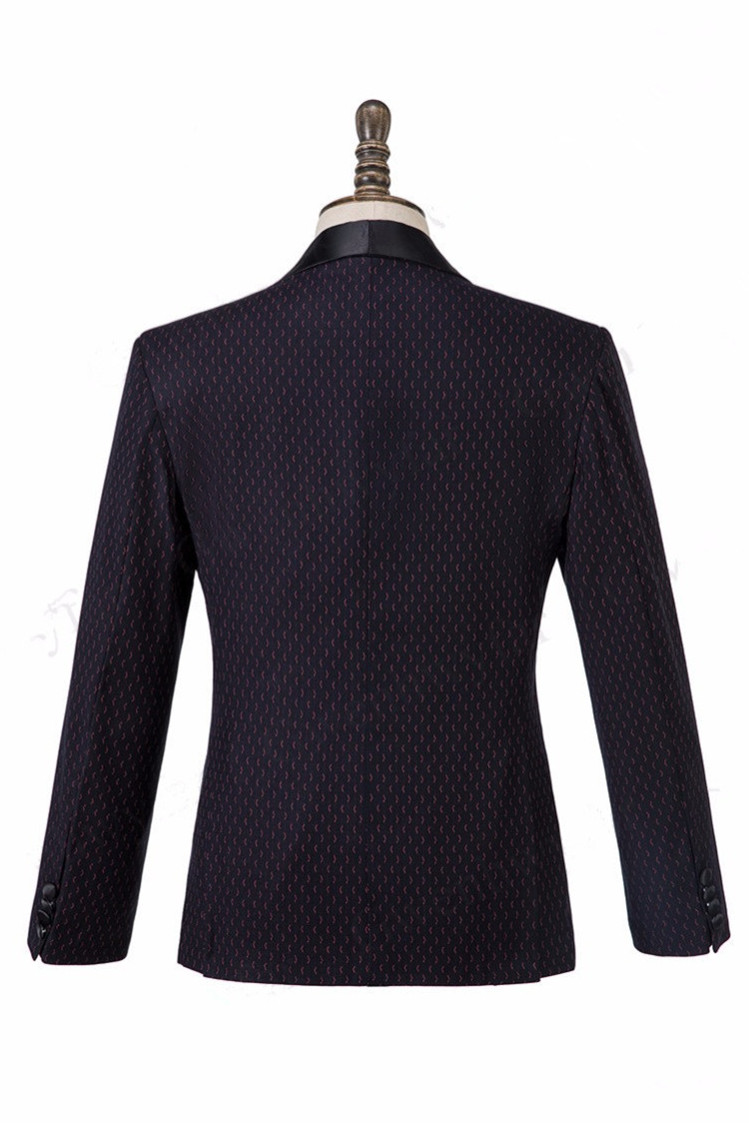 Black Shawl Lapel Three-Piece Wedding Tuxedo 2