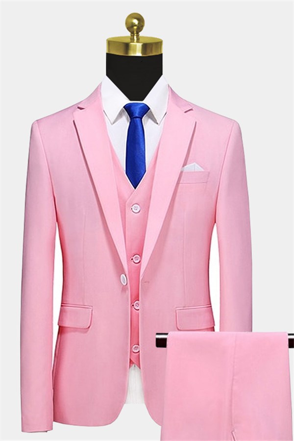 Light Pink Single Breasted Prom Suit with Notched Lapel 1