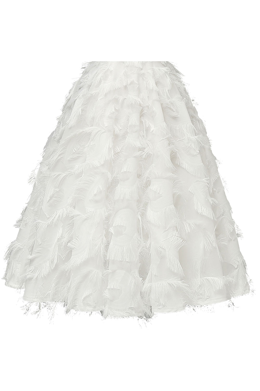 A-line Halter-neck Knee-length Party Dress With Feathers 7