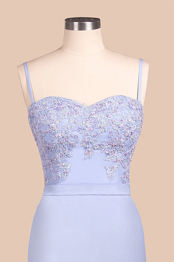 Mermaid Spaghetti Straps Sweetheart Neck Sleeveless Floor-length Elastic Silk-like Satin Bridesmaid Dress With Beading 5