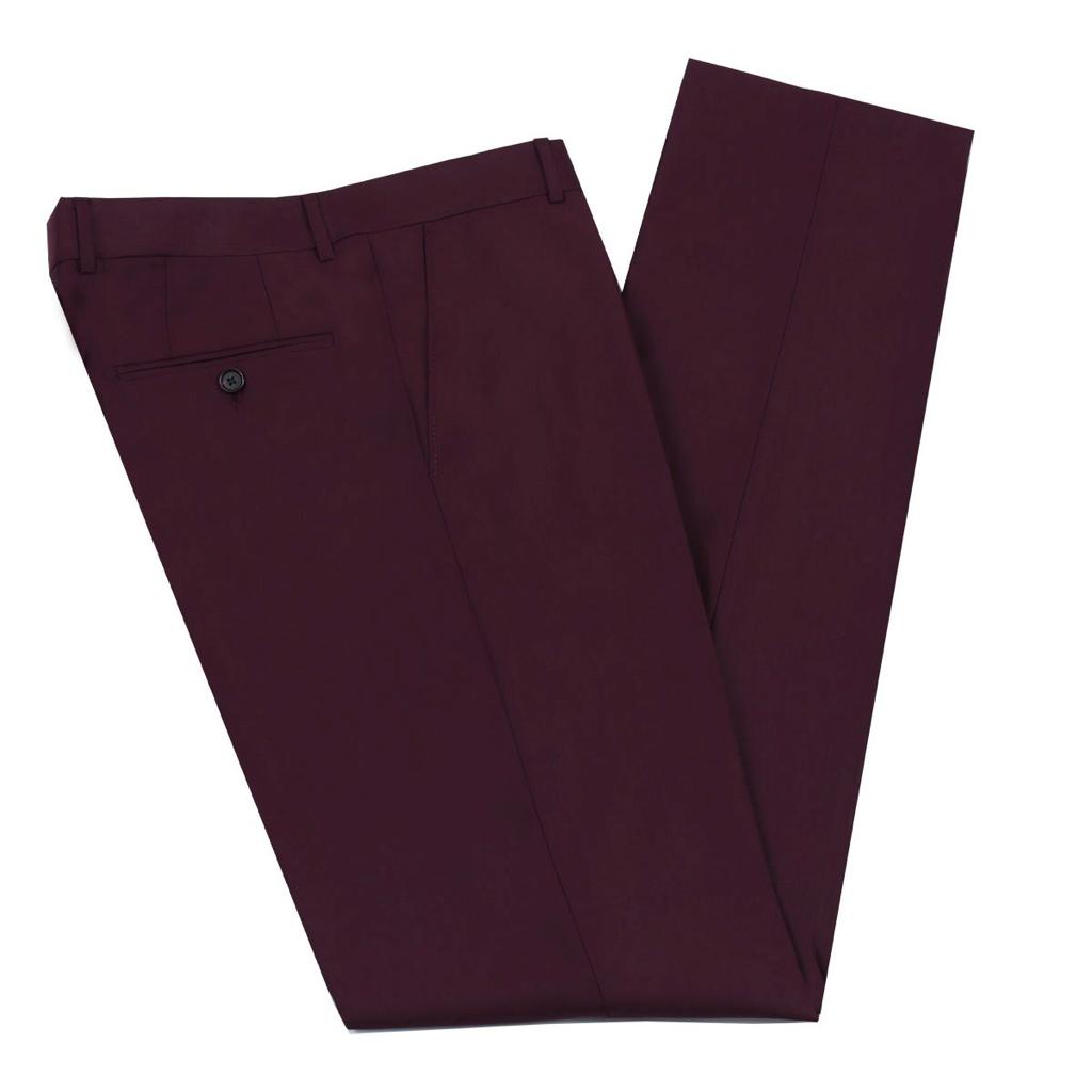 Burgundy Double Breasted Peaked Lapel Slim Fit Men Suit 4