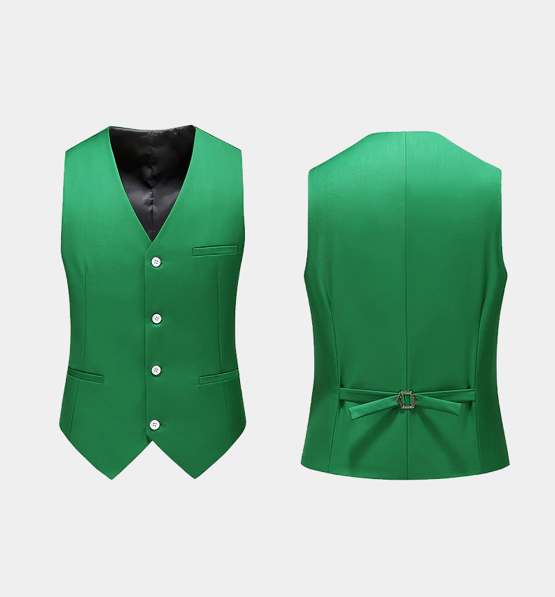 Green Single Breasted Prom Suit with Notched Lapel 2