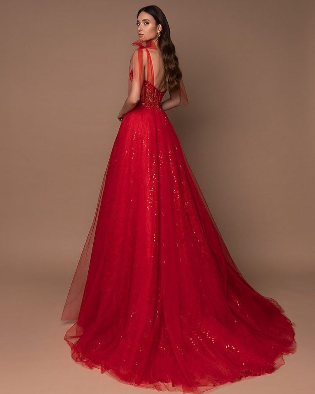 A-line Straps Sleeveless Floor-length Tulle Wedding Guest Dress With Lace 2