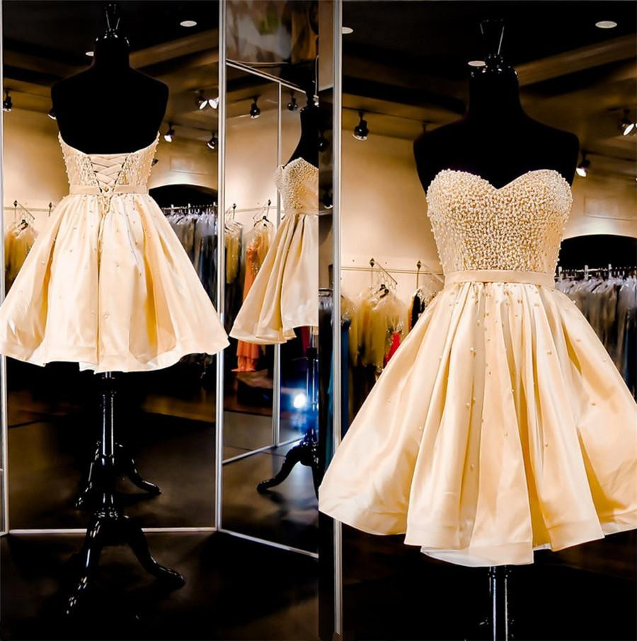 A-line Sweetheart Neck Sleeveless Mini Cocktail Party Dress With Beading 2