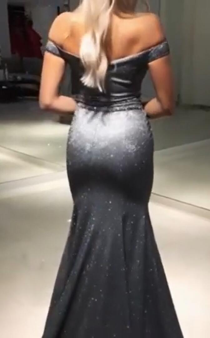 Mermaid Off-the-shoulder Sleeveless Floor-length Formal Dress With Crystal 2