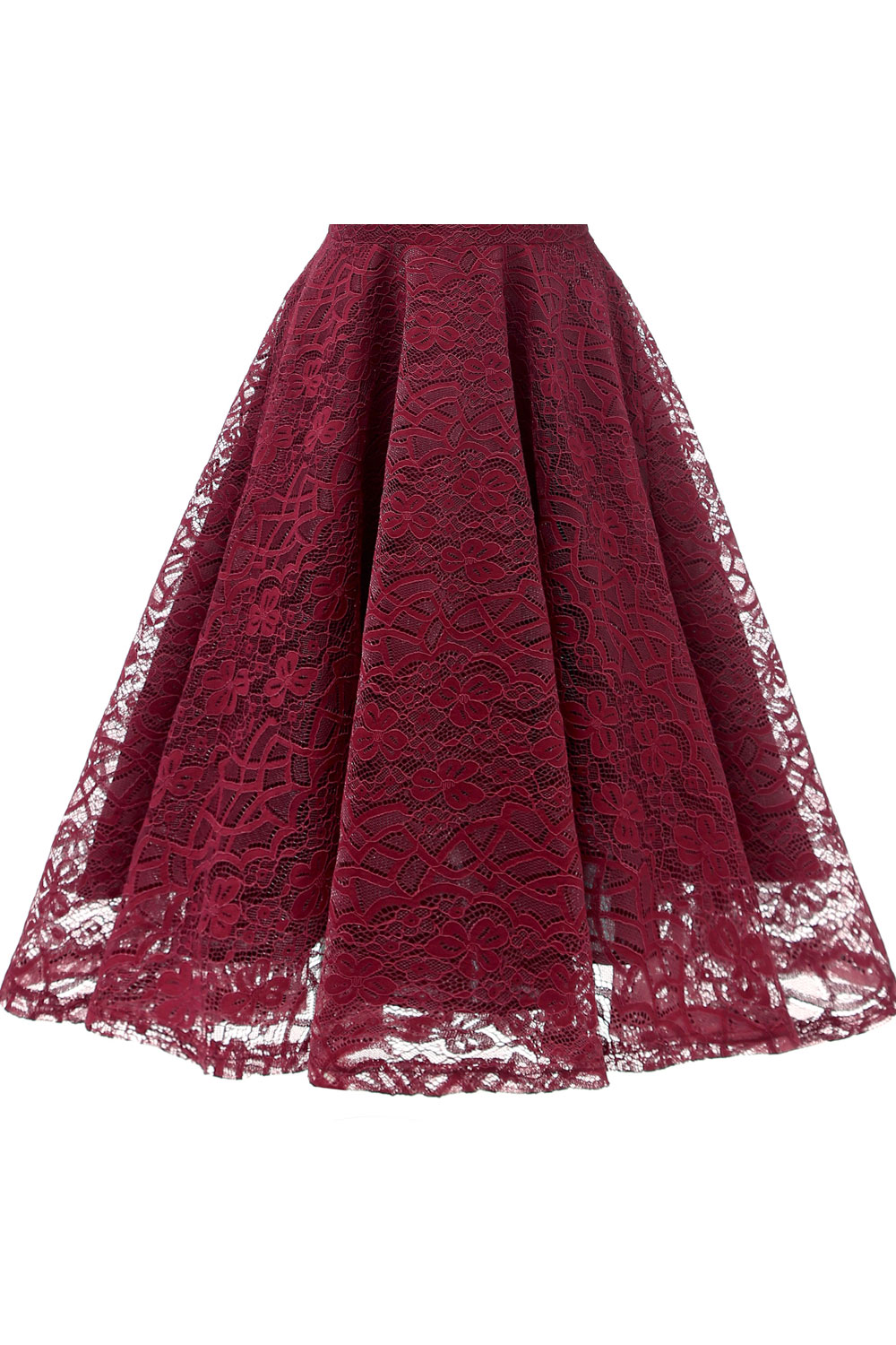 A-line V-neck Sleeveless Knee-length Lace Party Dress With Lace 12
