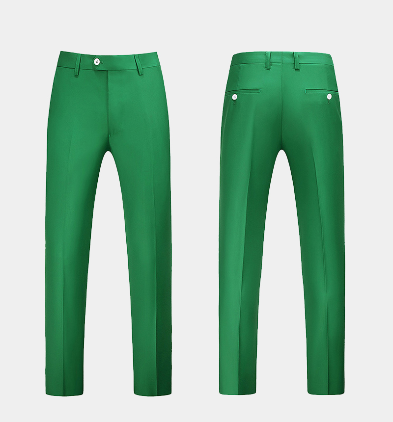 Green Single Breasted Prom Suit with Notched Lapel 3