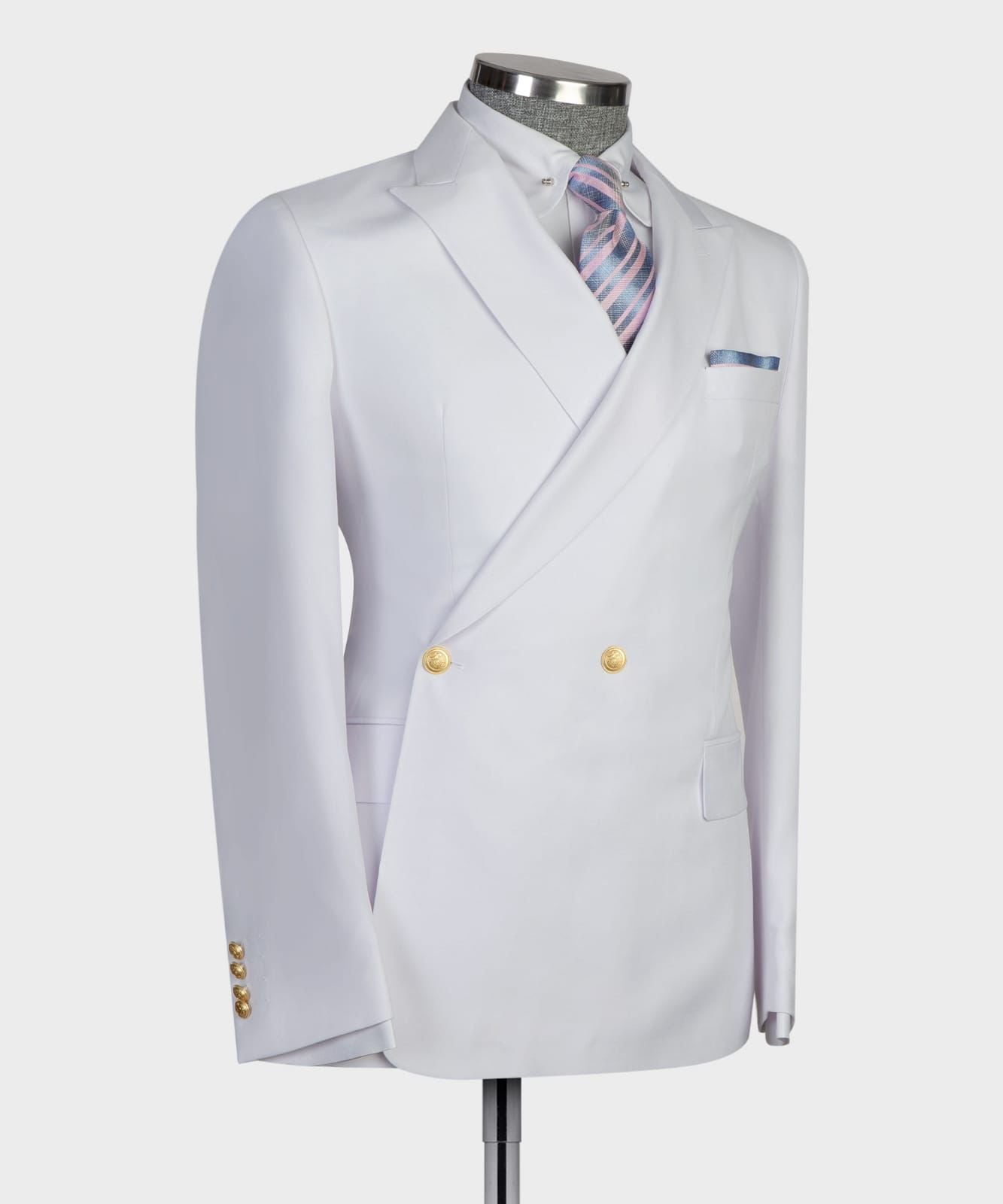 White Double Breasted Slim Fit Bespoke Prom Men Suit 3