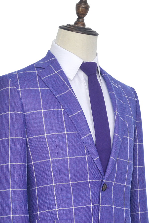 Purple Single Breasted Mens Suits for Formal with Notch Lapel 4