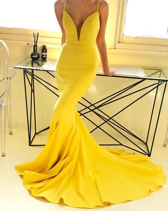 Mermaid Plunging Neckline Sleeveless Floor-length Elastic Silk-like Satin Formal Dress 3