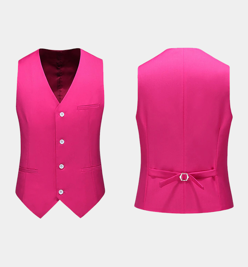 Hot Pink Single Breasted Prom Suit with Dante Peak Lapel 3
