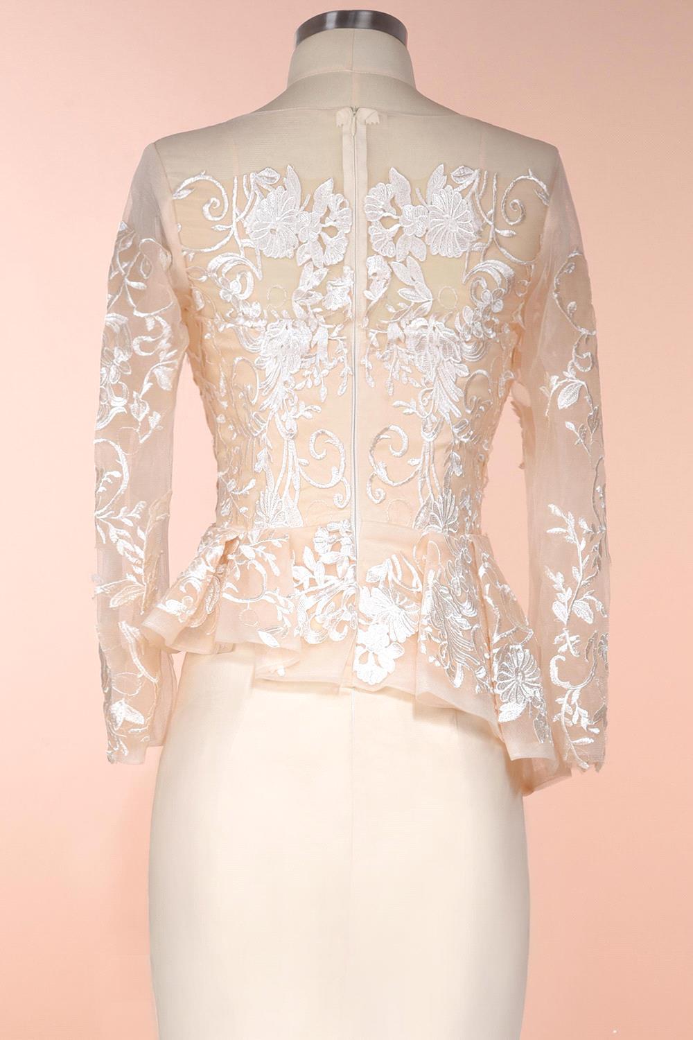 Long sleeves Mermaid Mother of bride Dresses | Champange Lace Evening Dresses for Special Events 4