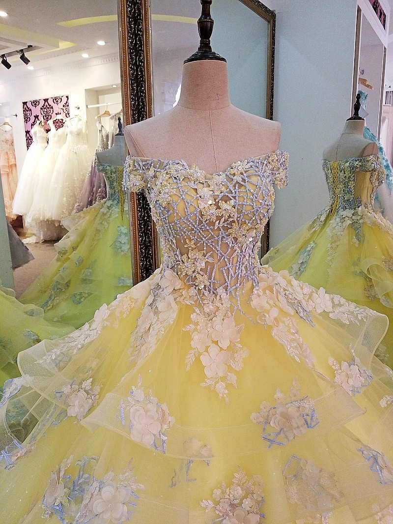 A-line V-neck Sleeveless Sweep / Brush Train Tulle Formal Dress With Beading 4