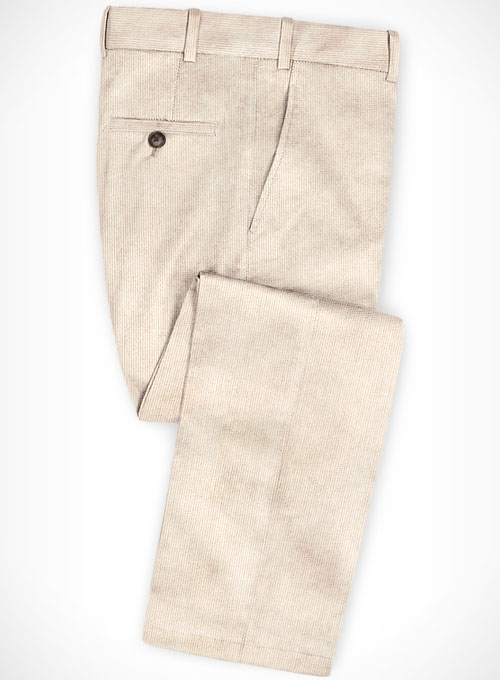 Light Champagne Corduroy Men Suits 3