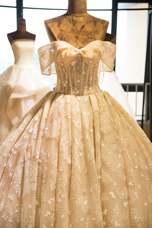 A-line Strapless Sweetheart Neck Cap Sleeves Cathedral Train Tulle Bridal Gown With Lace 4