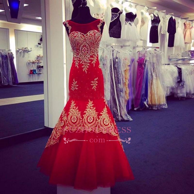 Mermaid Scoop Neck Sleeveless Court Train Formal Dress With Appliques 3