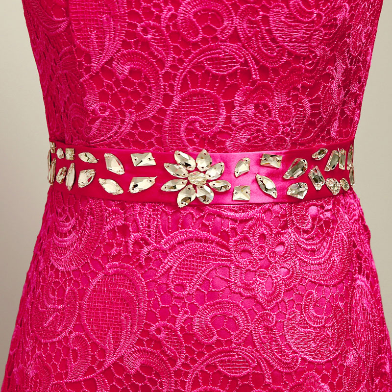 A-line Sleeveless Floor-length Tulle Formal Wear With Crystal 3