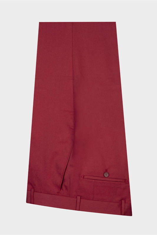 Red Single Breasted Slim Fit Prom Suit for Men 2