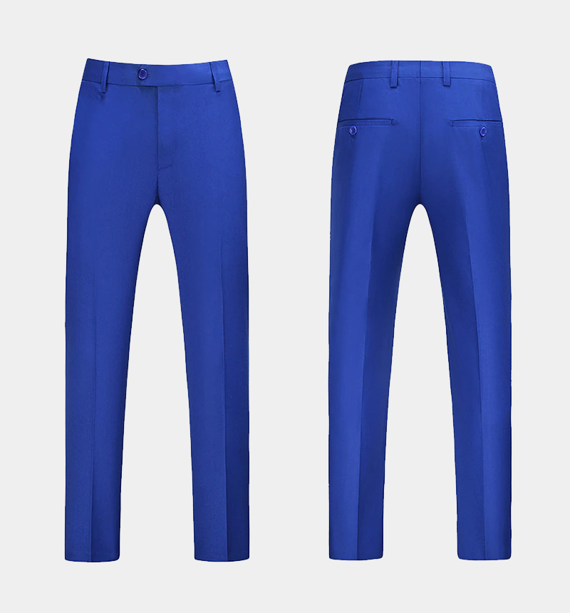 Royal Blue Single Breasted Prom Suit with Notched Lapel 4