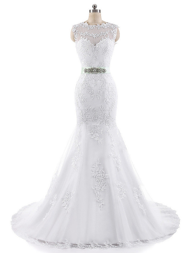 Mermaid Cap Sleeves Court Train Lace Bridal Gown With Lace 4