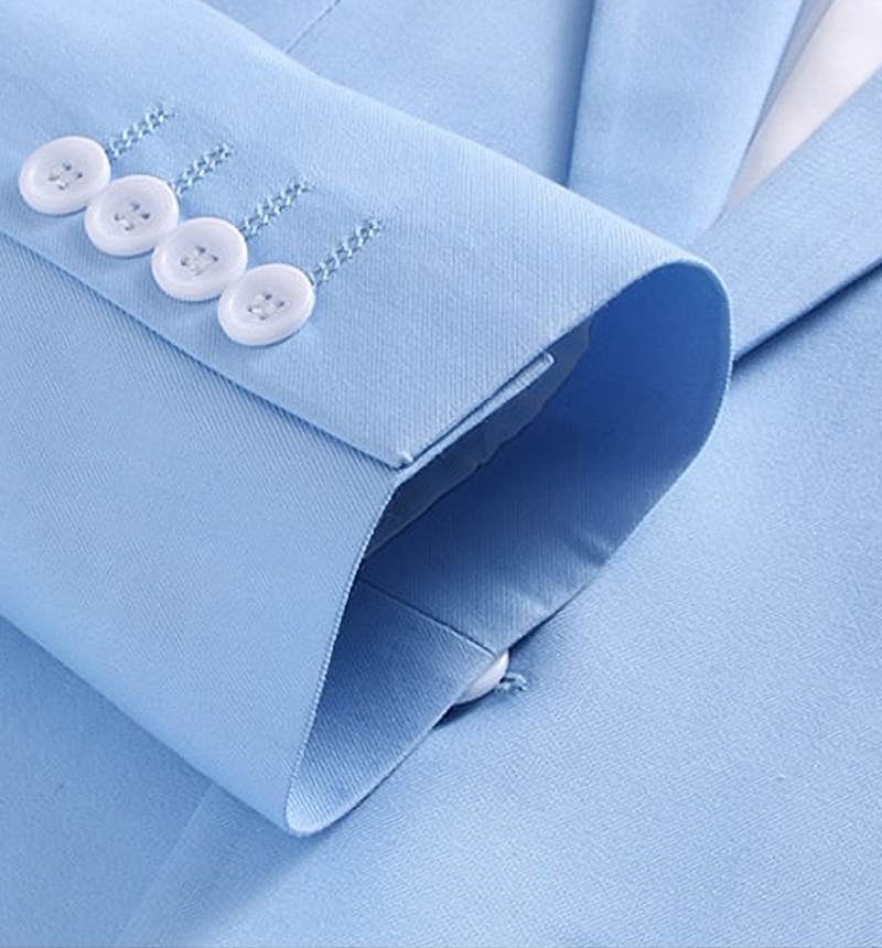Sky Blue Three Piece Men's Suit 6