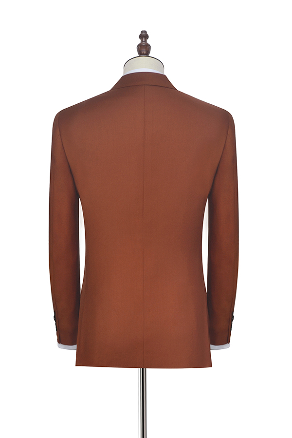 Orange Single Breasted Mens Suits for Business with Peak Lapel 5
