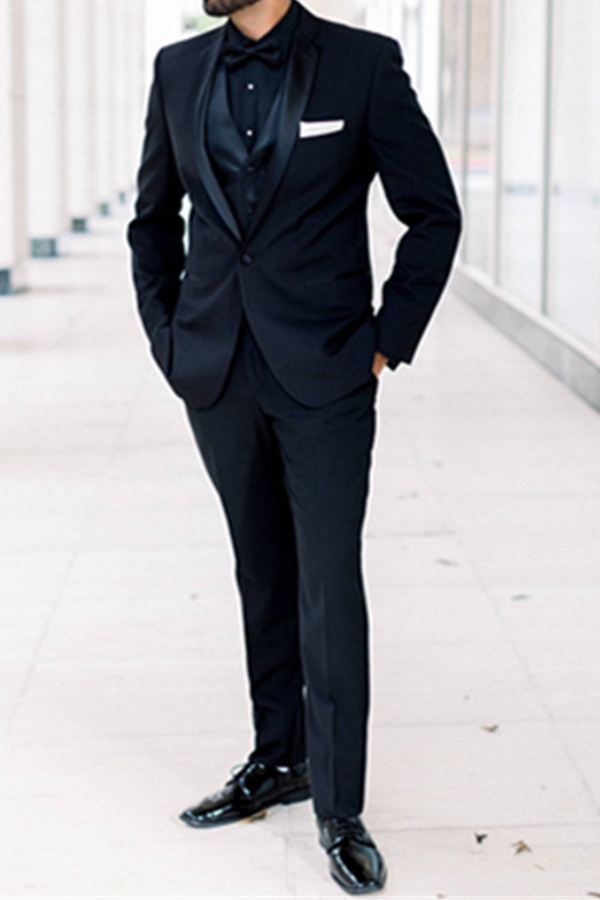 Black Shawl Lapel Wedding Suit 2