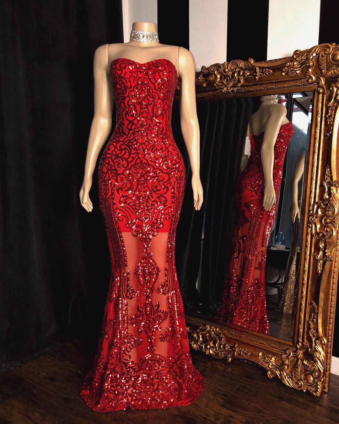 Column Off-the-shoulder Floor-length Tulle Evening Dress With Sequins 2