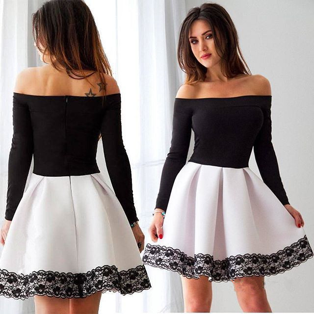 A-line Off-the-shoulder Bateau Neck Mini Homecoming Dress With Appliques 2