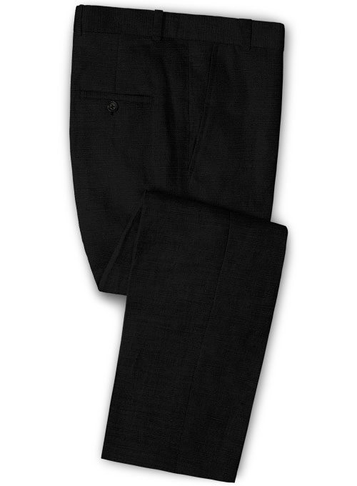 Black Linen Men Suit 3