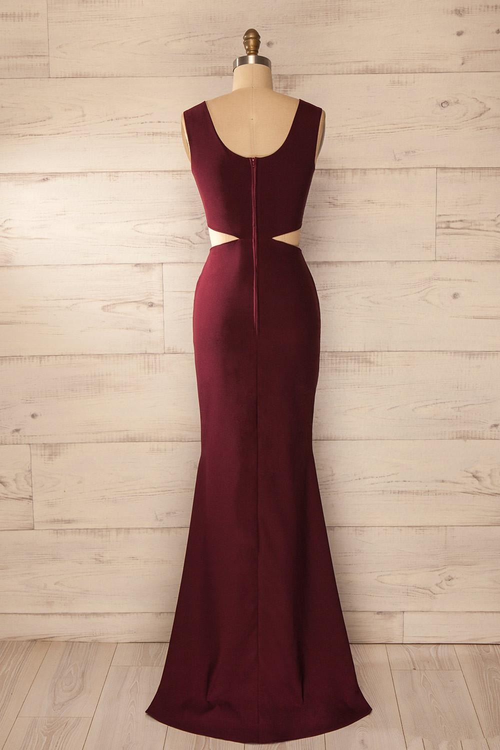 Column Jewel Neck Sleeveless Evening Dress With Sweep / Brush Train 2