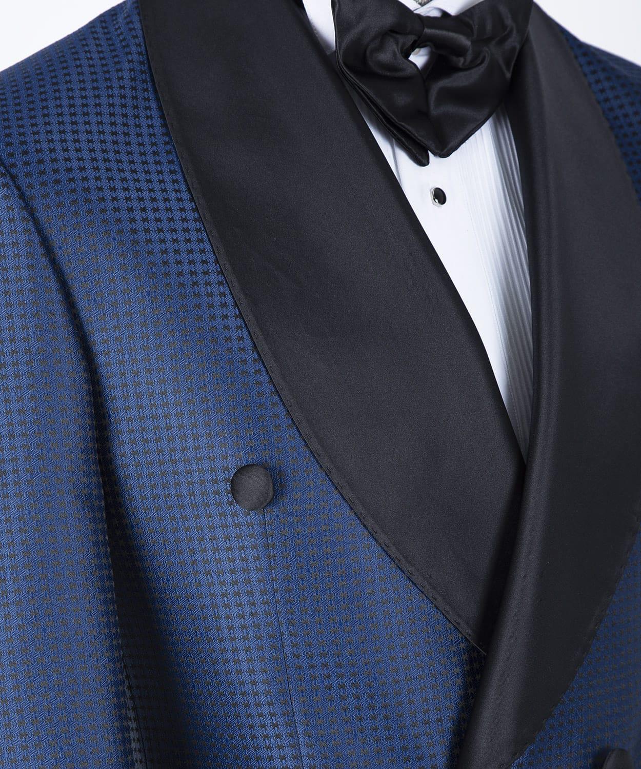 Navy Double Breasted Shawl Lapel Wedding Suit 2