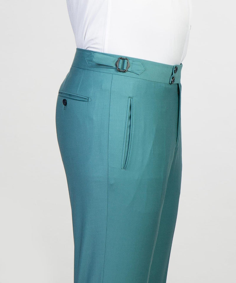 Green Peaked Lapel Two Buttons Business Men Suit 6