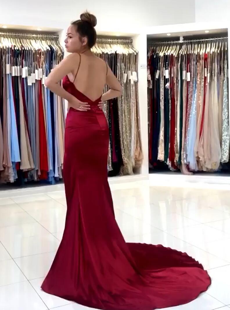Mermaid Sweetheart Neck Sleeveless Floor-length Stretch Satin Formal Dress With Ruffles 3