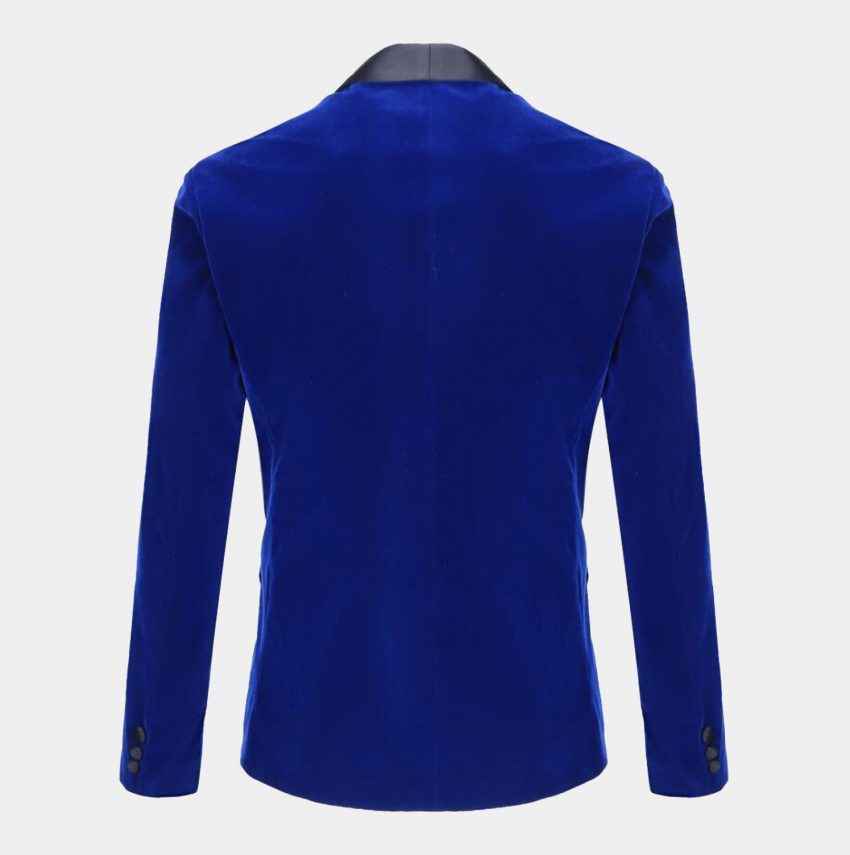 Royal Blue Velvet Prom Tuxedo with Peak Lapel 2