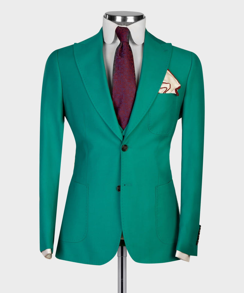 Green Peaked Lapel Prom Men Suit 6