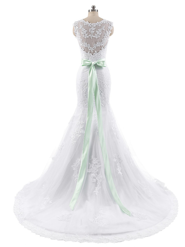 Mermaid Cap Sleeves Court Train Lace Bridal Gown With Lace 6