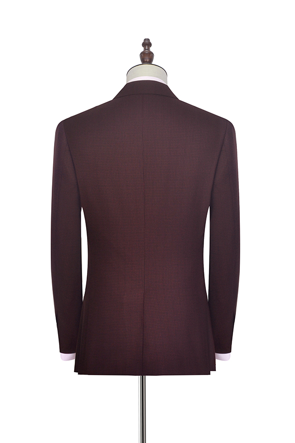 Burgundy Single Breasted Mens Suits for Formal with One Button 3