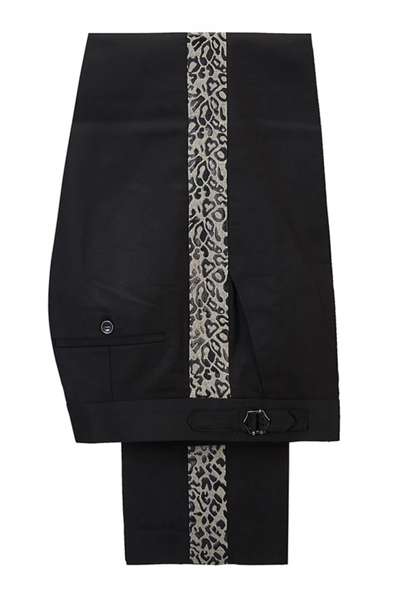Black Leopard Print Men's Suit 5