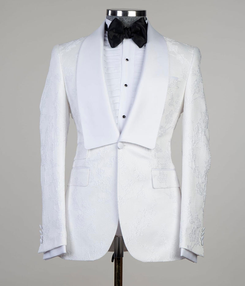 White Shawl Lapel Wedding Men Suit 3
