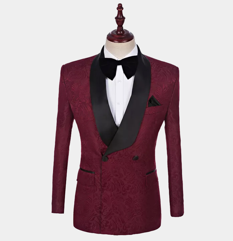 Bespoke Burgundy Shawl Lapel Tuxedo 3