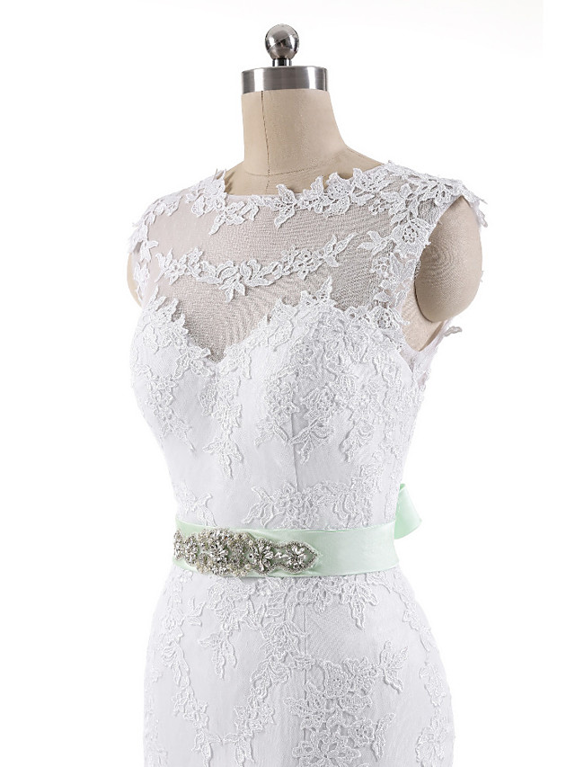 Mermaid Cap Sleeves Court Train Lace Bridal Gown With Lace 9
