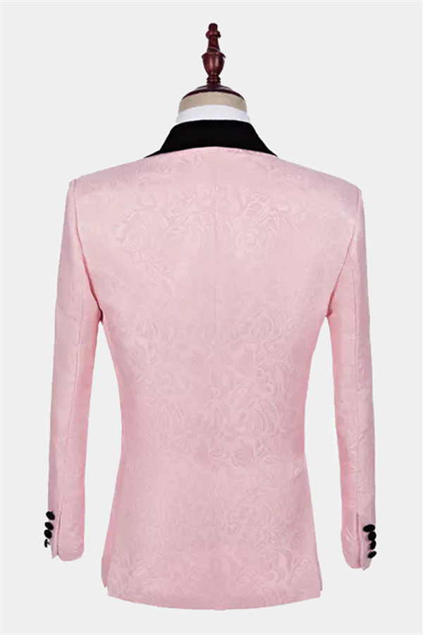 Pink Jacquard Tuxedo for Prom 2