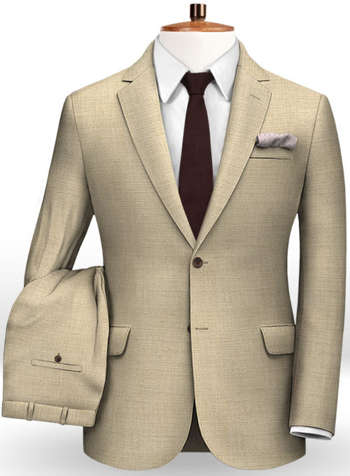 Slim Fit Khaki Checker Tuxedo for Wedding Groom Men 2