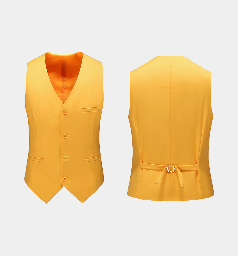 Gold Single Breasted Prom Suit with Notched Lapel 3