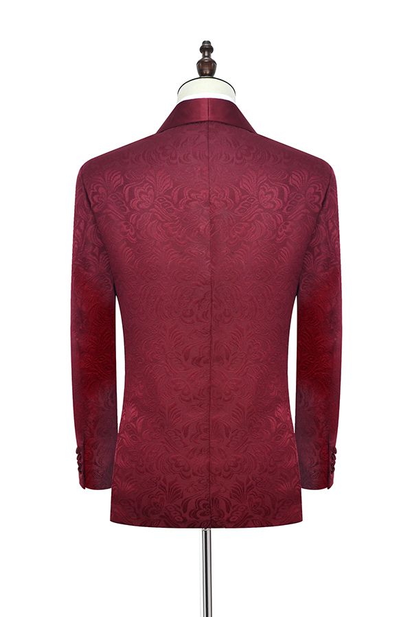 Burgundy One Button Mens Suits for Wedding and Prom 2