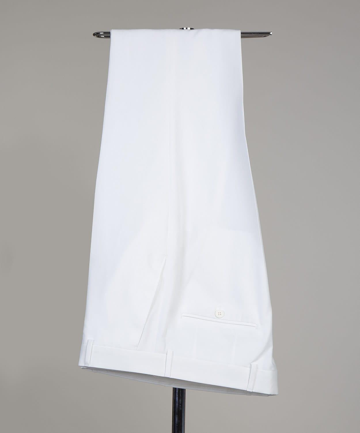 White Close Fitting Two Pieces Men Suit with Double Breasted 5