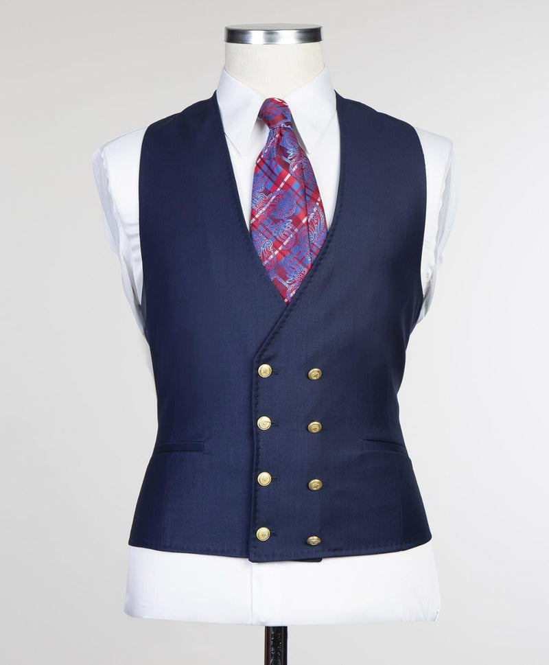 Dark Navy Slim Fit Formal Business Men Suit 2